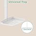 WALI Projector Ceiling Mount Tray，Projector Wall Mount Holds up to 22lbs，Height Adjustable Universal Projection Mount Tray 13.7'' x 8.6'', No Hole Installation, Hidden Cable Routing, White (PM-005-W)