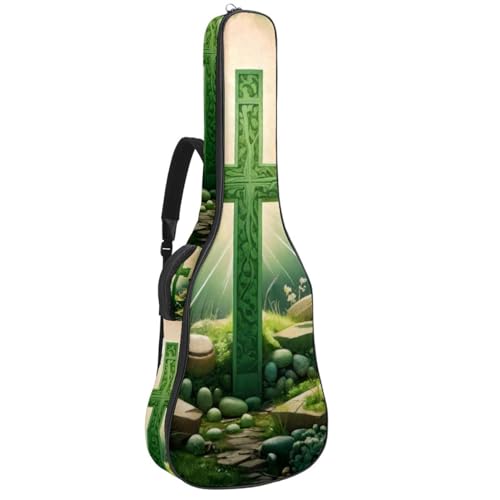 Sac pour guitare acoustique 40/41/42 pouces housse étanche à motif croix verte