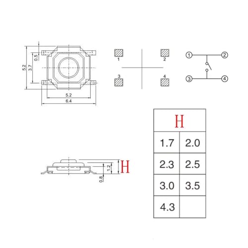 Botón de tecla microinterruptor para solucionar fallos de encendido en circuitos 5