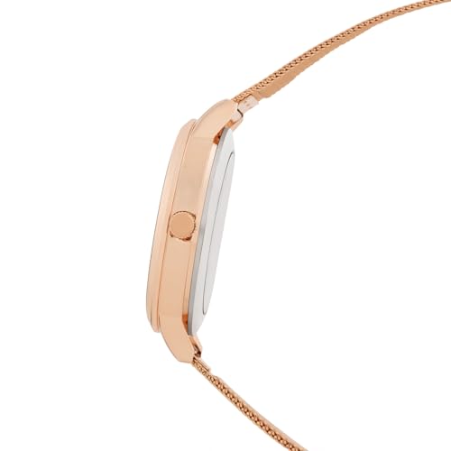 Image of Joker & Witch Futuristic Rosegold Dial 16mm Rose Gold Steel Mesh Watch for Women