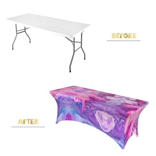 Nappe de table marbrée violette pour décoration de buffet de fête - 5
