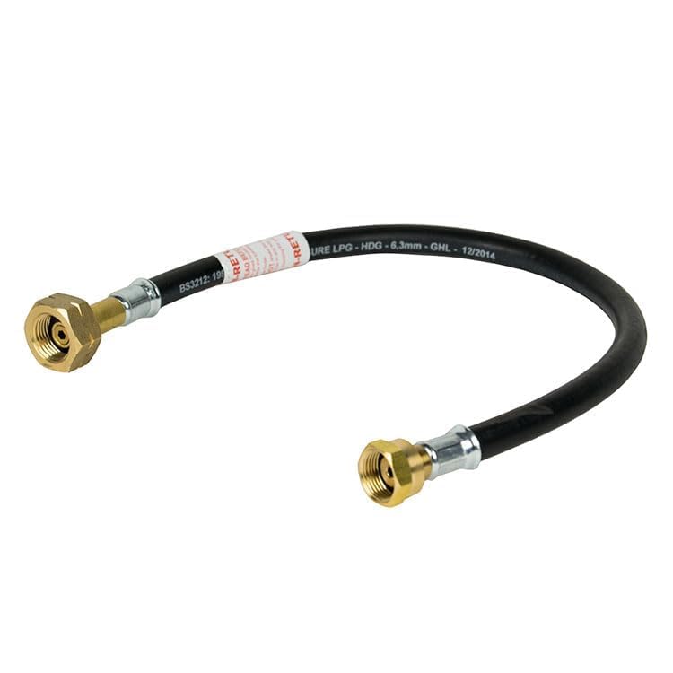 Hamilton Gas Products Butane Pigtail Gas Hose Pipe | 1.2M Butane x W20 Hose with NRV Excess Flow | Female Threads Hose Compliant with EN16436-1 | Ideal for Caravans, Camping & Gas BBQ
