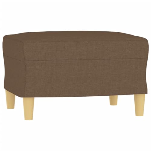 vidaXL Sofagarnitur 4-TLG., Sessel Couch mit Kissen Fußhocker, Sofa Wohnzimmersofa mit Armlehnen, Couchgarnitur Designsofa Sitzmöbel Polstermöbel, Braun Stoff – Bild 7
