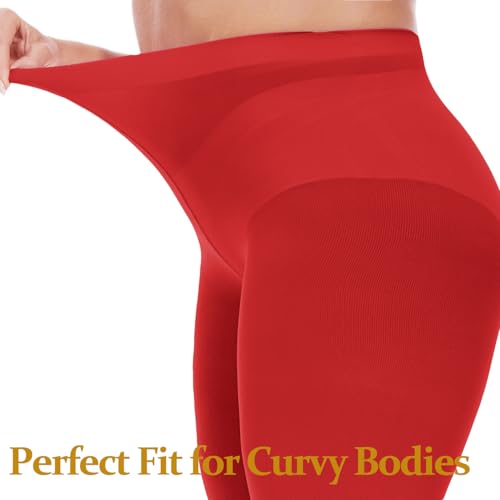 Image of Citystl 2 Pack Plus Size Tights for Women, 80D Opaque Control Top Pantyhose