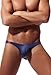 Newsywell Men's Soft Panties Bikini Briefs Ice Silk Low Rise Underwear Purple Blue Large