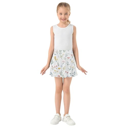 Tennis Skirt for Girls with Built-in Shorts Flowy Performance Skorts Little Girl Pleated Skirt with Pockets3