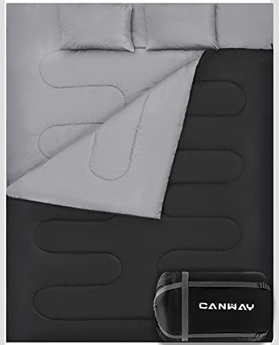 CANWAY Doppelschlafsack Schlafsack 220 x 150cm für 2 Erwachsenen...