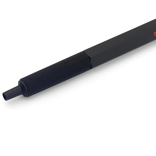 Image of rOtring 600 Ballpoint Pen, Medium Point, Black Ink, Black Barrel, Refillable - Smooth Writing, Non-Slip Grip