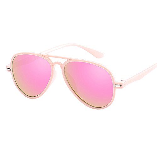 Gafas de Sol Lonshell Gafas de Sol para niños niñas bebés Gafas de Arco Iris 8 Colores Gafa Moda (3T-12T, Rosa)