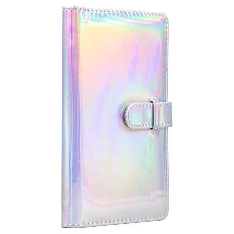 Amimy 96 Pockets Photo Album for Fujifilm Instax Mini 7s 8 8+ 9 25 50s 70 90, Polaroid Snap Zip Z2300 PIC-300 Film & Kodak Mini 3-Inch Film (Silver) Cover
