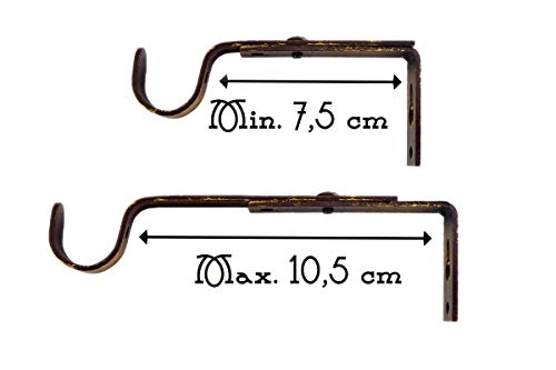 Bastone per Tende Shabby Chic Brown & Gold Rose