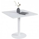 CLP Table de bistrot Carree 70x70 cm Freida, Table de Cuisine Moderne pour 2 a 4 Personnes, Table a Manger compacte en MDF et Metal, Couleur:Blanc