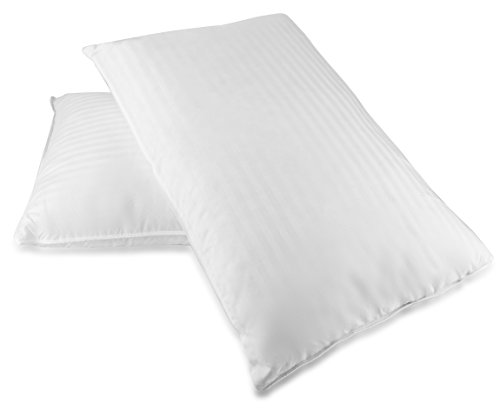 East Coast Bedding Set of Two Luxury Goose Feather & Down Filled Pillows for Sleeping – Real Soft Geese Feather Bed Pillow Set w/Cotton Shell (King Size) - Thumbnail 4