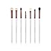 SIXPLUS 7Pcs Pearly White Eyeshadow Brush Set Professional Eye Brushes with Portable Bag