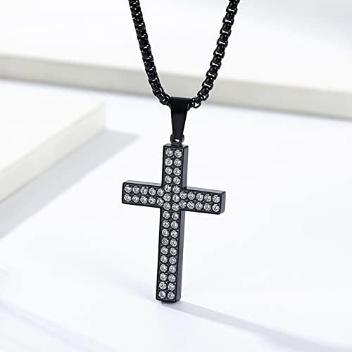 Epinki – Ciondolo Croce In Acciaio Inox Con Catena 60 Cm, Gioiello Donna Minimal - 4