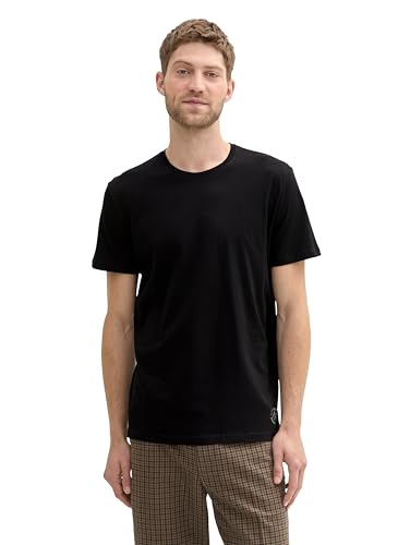 TOM TAILOR Herren Crewneck T-Shirt im Doppelpack, 29999 - Black, XXL – Ansicht 5