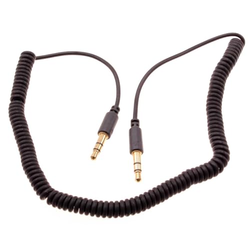 Cable Auxiliar Jack 3.5mm para Audio Coiled Negro miniatura 1