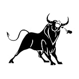 Pegatinas de pared Toro Enojado Animal Torero Rodeo España Corrida 51x64.6cm Se puede modificar y añadir información Negro