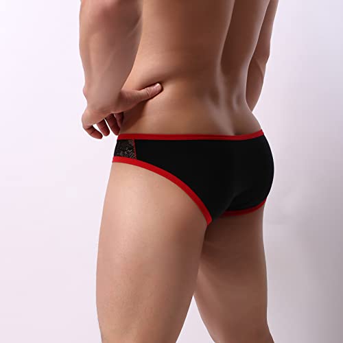 Men's Sexy Lace Low Rise Underwear Stretch Briefs Underpants3