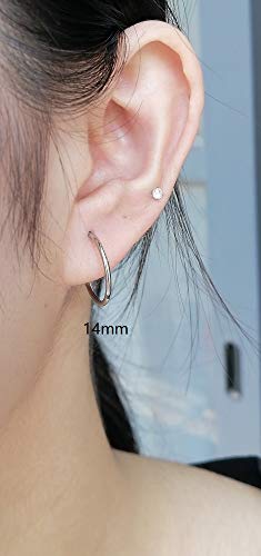 5Pairs Surgical Stainless Steel 16G Sleeper Cartilage Daith Tiny Small Hoop Earrings Mini Septum Hinged Clicker Nose Ring Helix Tragus Piercings Unisex Fashion Huggie Hoops Set 6-14Mm (Silver) #TOP4