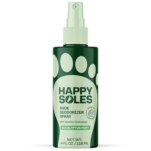 HAPPY SOLES Shoe Deodorizer Spray Eucalyptus Mint 4oz