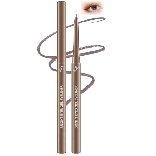 Image of Waterproof Gel Eyeliner Pencil For Precise Lines - Smudge Proof Long Lasting Quick Dry Formula With Ultra Fine Tip In Light Brown For Sensitive And Mature Skin, Smooth Glide Natural Defined Look