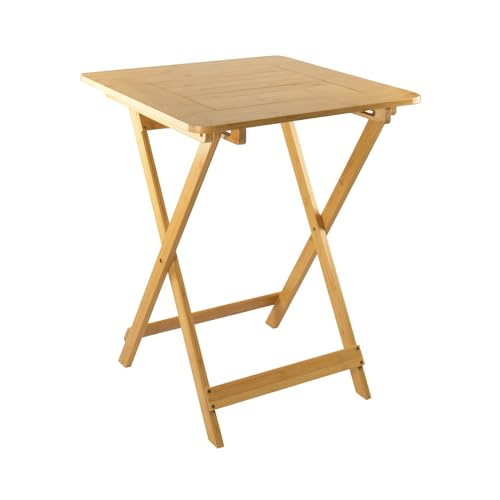 Mesa Plegable de Bambú Barnizada Biano 60x60x75cm 7house