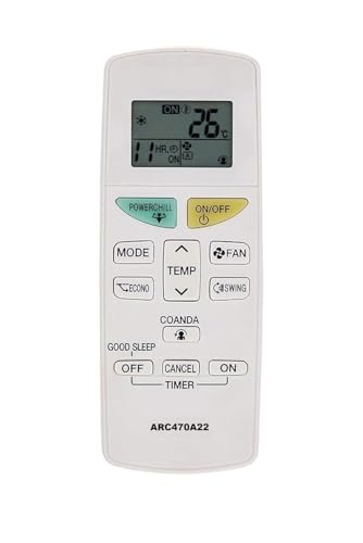 Image of AC Remote Control Compatible with DAIKIN AC Remote Model NO: ARC470A22 with POWERCHILL Function (Light)