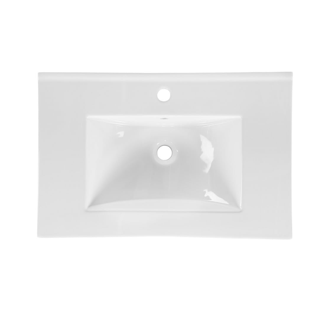 Meublorama - Lavabo empotrado (60 cm, cerámica), color blanco brillante
