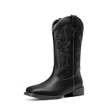 DREAM PAIRS Women's Mid-Calf Boots - Classic Comfort,Size 8,Solid Black,DWUMMB2516