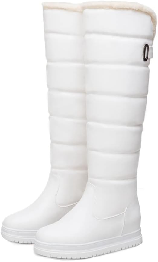 KRIDDR Women's Winter Snow Boots Water-Resistant Anti-Slip Plush Lined Frosty Cold Weather Warm Knee High Tall Snow Boots