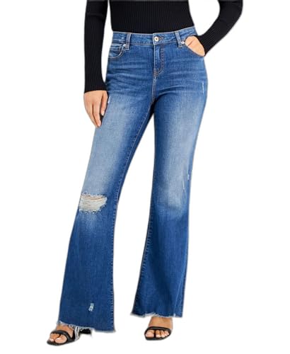 I.N.C. Women's Ripped Flare-Leg Jeans