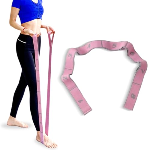 Gveyiqk Yoga Stretch Gurt mit 8 Schlaufen