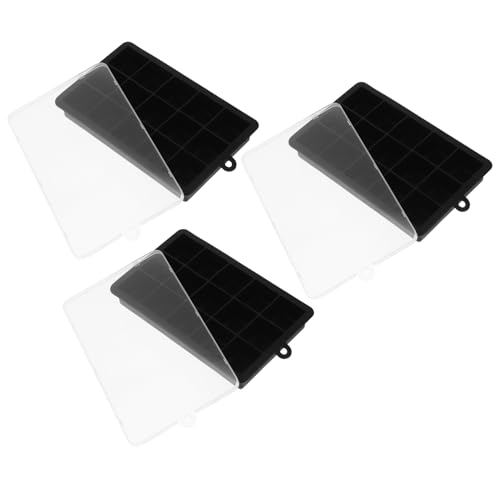 Bandeja de hielo de silicona con tapa 15 cubos negra miniatura 1