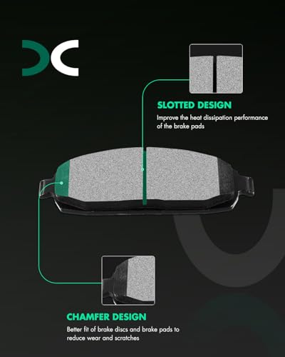Image of SCITOO D1181 D1087 Front & Rear Semi-Metal Brake Pad Sets 2006-2010 For Jeep For Commander,2005-2010 For Grand Cherokee