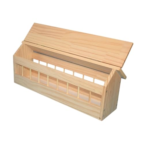 perfk Comedero para Palomas, Cuenco para pájaros, Suministros para Aves de jardín, dispensador de Comida de Madera para Pollos, codornices, y, M