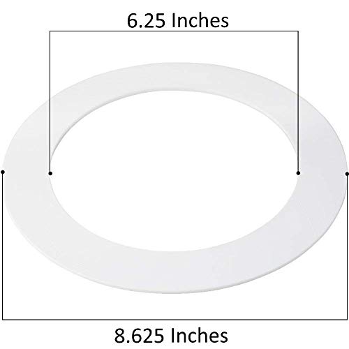 25 Pack White Plastic Trim Ring for 8" Inch Recessed Can Down Light Oversized Lighting Fixture - Thumbnail 3