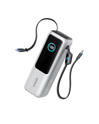 Anker Power Bank 25 000mAh 165W Ultra-Fast Portable Charger for Dual Laptops Fast Charging Battery Pack with Built-In and Retractable Cables For iPhone 17/16 Series Samsung and More