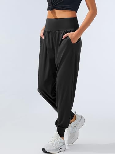 AFITNE Women's Yoga Joggers Cuffed Loose Workout Fold Over Sweatpants Comfy High Waisted Lounge Pants with Pockets2