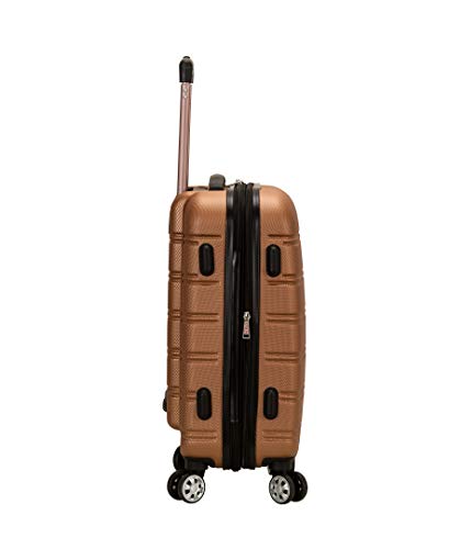 Image of Rockland Melbourne Hardside Expandable Spinner Wheel Luggage, Brown, Carry-On 20-Inch