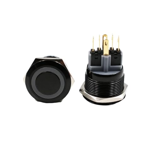 Bouton poussoir étanche 22mm résistant aux projections eau LED 12V - 5
