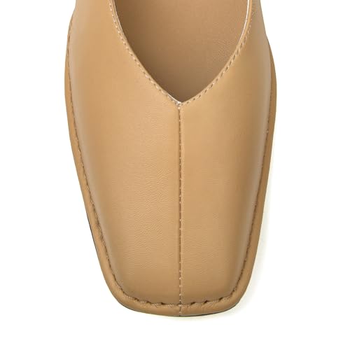 Image of Lace up Ballet Flats Women Square Toe Mary Jane Flats Bow Slip On Comfortable Ballerina Shoes