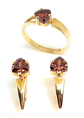 Anillo y pendientes bañado en oro Juego Dalida para lucir en cenas de gala