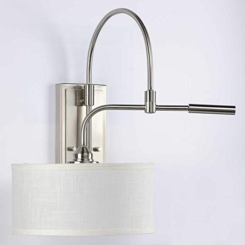 Image of Progress Lighting Kempsey Collection One-Light Swing Arm Wall Bracket, Nickel, 19-3 /4 inch x 12 inch