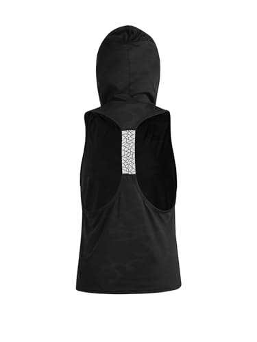 SweatyRocks Women's Camo Print Hooded Tank Tops Racerback Sleeveless Workout Athletic Shirts3