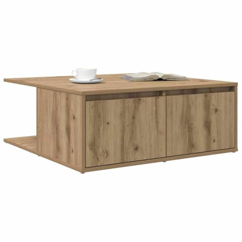 vidaXL Table Basse chêne Artisanal 80 x 80 x 31 cm Bois d'ingénierie, Table Basse stylée, Design carré, Meuble Solide, Rangement Pratique, Accent Moderne...