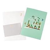 Rebellious Elegante tarjeta de felicitación 3D con flores de cristal 3D, tarjeta sorpresa para el día de la mujer o aniversario