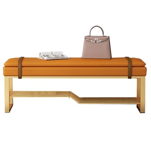 Banc de rangement industriel pour chaussures et bottes avec long repose-pieds ottoman