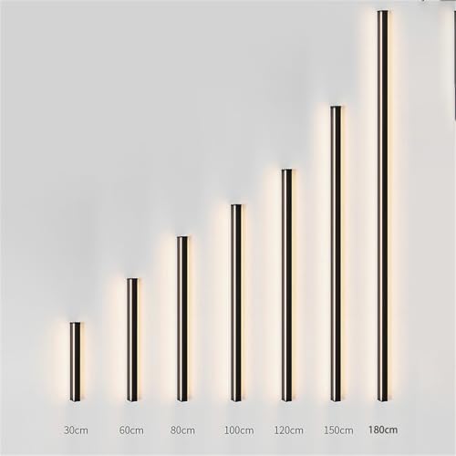 Iluminación de Pared LED Moderna: Lámpara de Pared Interior Negra Pasillo 80cm 2