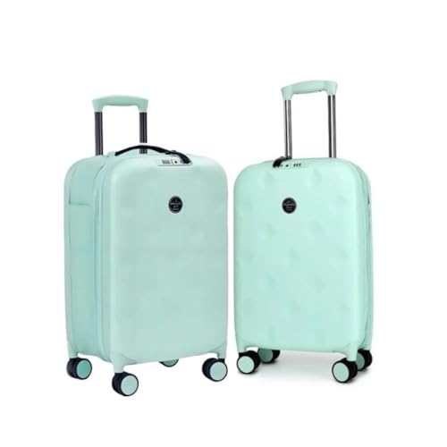 Sac de voyage vert pliable format cabine | Valise extensible pour femme avec roues 360